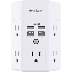 Prime Members: One Beat 5x AC 4x USB 3-Prong Outlet Extender w/ 1680J Surge $7 + Free Shipping