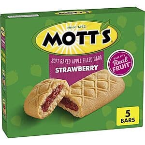 5-Pack 1.31-Oz Mott's Soft Baked Apple Filled Bars (Apple or Strawberry) $1.50 w/ Subscribe & Save
