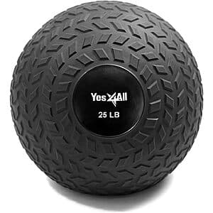 25-Lbs. Yes4All Strength Training Slam Mid-Size Medicine Weight Ball (Black) $21.50