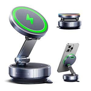 avedio links 15W 360° Rotating MagSafe Suction Car Mount Phone Charger $12.50