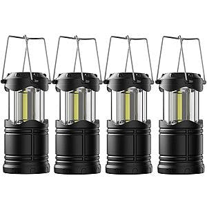 4 Pack Lichamp LED Camping Lanterns, Battery Powered Super Bright $11.49 + Free Ship w/Prime or on orders $35+