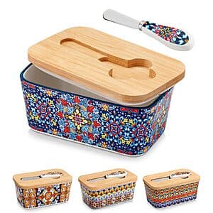 Prime Members: 6.5" Vancasso Ceramic Butter Dish w/ Bamboo Lid (Various) $13.50 + Free S&H
