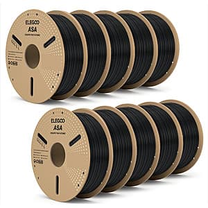 10KG ELEGOO ASA 1.75mm 3D Printer Filament (Black) $100 + Free Shipping