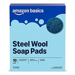 10-Count Amazon Basics Steel Wool Soap Pads $1.70