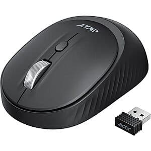 acer Dual-Mode Silent Bluetooth Wireless Mouse (BT5.2 + 2.4GHz, Black or Pink) $8.40