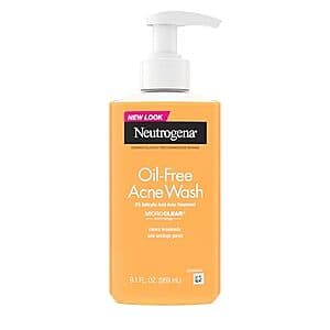 9.1-Oz Neutrogena Oil-Free Acne Wash Facial Cleanser w/ 2% Salicylic Acid $3.60 w/ Subscribe & Save