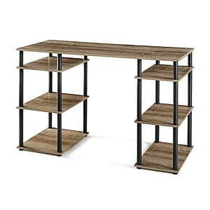 Mainstays 6-Shelf No Tools Computer Desk (Rustic Brown, 47.64" W x 20" D x 29.8" H) $38.75 + Free Shipping
