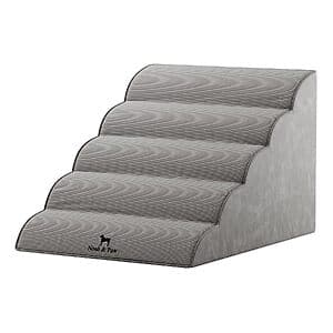 Noah & Paw 27" 5-Step Extra-Wide Pet Stairs w/ Vegan Leather Cover $63 + Free S/H