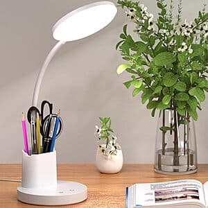 21" Vicsoon 3-in-1 LED Desk Touch Table Lamp w/ Pen Phone Holder (White) $12.50 & More