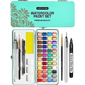 48-Piece ARTISTRO Watercolor Portable Paint Set $17