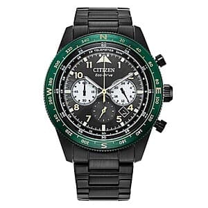 Citizen Men's 42mm Eco-Drive Weekender Chronograph Black Stainless Steel Watch $179 + Free Shipping