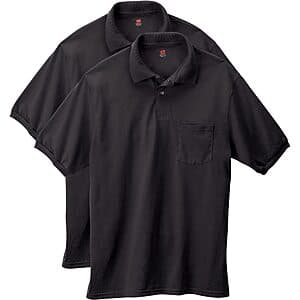 2-Pack Hanes Men's Short-Sleeve Jersey Pocket Polo Shirt $9.85