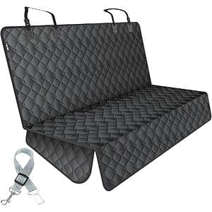 Lassie Waterproof Car Back Seat Cover for Dogs w/ Mesh Window & Seat Belt $13.50