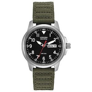 37mm Citizen Men's Eco-Drive Garrison Field Watch w/ Olive Nylon Strap $116 + Free S/H