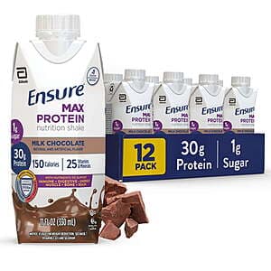 12-Pk 11-Oz Ensure Max Protein Shake (Various Flavors) 2 for $56 + $27.97 Walmart Cash + Free S&H