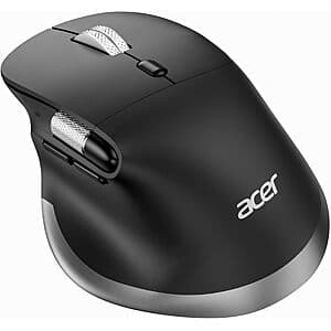 Acer Wireless Rechargeable 4800 DPI Ergonomic Mouse w/ Side Scroll $19