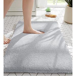 16"x24" MINIDEAR Memory Foam Bathroom Rug (Light Gray) $6