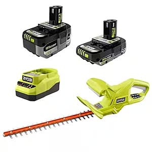 RYOBI ONE+ 18" Hedge Trimmer w/ 4.0Ah & 2.0Ah Batteries + Charger $99 + Free S&H