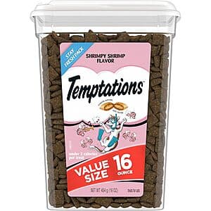 16-Oz Temptations Classic Crunchy & Soft Cat Treats (Shrimpy Shrimp Flavor) $6.05 w/ Subscribe & Save