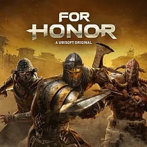 For Honor game cover art featuring medieval warriors, samurai, and Viking characters in combat.