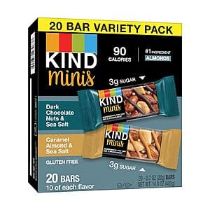 20-Count 0.7oz KIND Mini Nut Bars (Dark Chocolate + Caramel Almond) $8.25 w/ Subscribe & Save & More