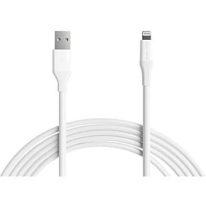 10' AmazonBasics MFi Certified USB-A to Lightning Charging Cable (White) $4 + Free Shipping w/ Amazon Prime