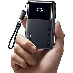 INIU Slimmest 10000mAh 45W PD Portable USB-C Charger $11.50