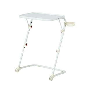 Mainstays Adjustable Folding TV Tray w/ Cup Holder (White) $10
