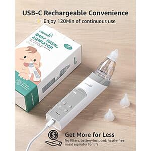 Grownsy Baby Electric Nasal Aspirator w/ Soft Silicone Tips $16 + Free S/H