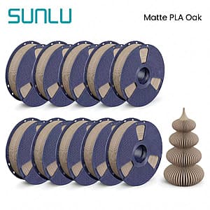 SUNLU 10kg spool of matte PLA filament in 1.75mm diameter with premium matte finish.