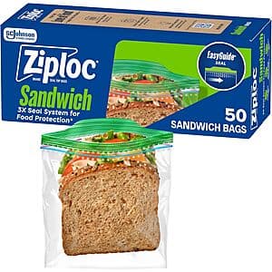 50-Count Ziploc Sandwich Bags w/ EasyGuide Texture $1.75 w/ Subscribe & Save