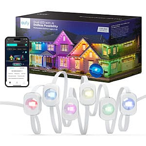 eufy 100' Permanent Outdoor Smart String Lights E120 w/ 60 Dual-LEDs (RGB & White) $130 + Free Shipping