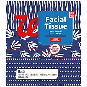 3-Pk 145-Ct Walgreens 2-Ply Facial Tissue Flat Box $3.15 + Free Pickup on $10+ Order