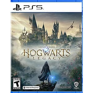 Hogwarts Legacy Standard Edition video game case for PlayStation 5 with cover artwork featuring the Hogwarts castle and magical setting.