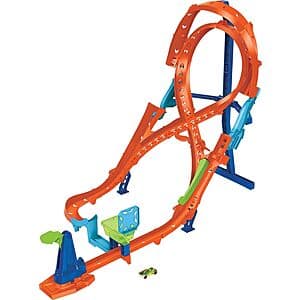 27" Hot Wheels Action Figure-8 Jump Track Set w/ 1:64 Scale Toy Car $15