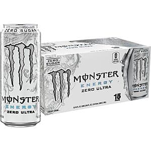 Select Accts: 15-Pk 16-Oz Monster Energy Sugar Free Energy Drink (Zero Ultra) $15.10 w S&S & More