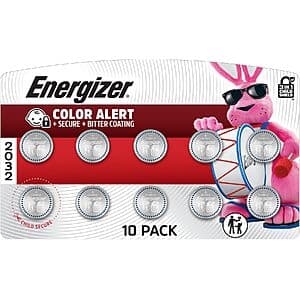 Prime Members: 10-Pk Energizer CR2032 3V Lithium Coin Batteries $7.30 w/ S&S + Free S&H