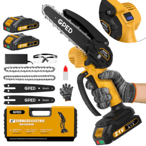 GPED 6" Cordless Mini Chainsaw Kit w/ 2x 21V 2000mAh Batteries & Charger $25.50