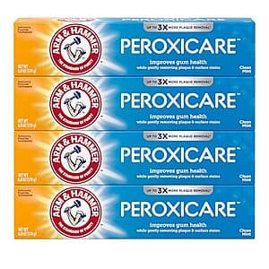 4-Pack 6-Oz Arm & Hammer Peroxicare Toothpaste (Clean Mint) $9.75 w/ Subscribe & Save