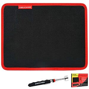 TOOLEAGUE Magnetic Tool Mat w/ Telescoping Magnetic Pickup Pen $16