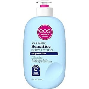 Select Accts: 16-Oz eos Shea Better Sensitive Skin Body Lotion (Fragrance Free) 2 for $5.95 w/ S&S