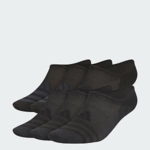 6-Pk adidas Men's Superlite 3.0 Super-No-Show Socks (Size M, Black/Grey) $9 + Free S&H