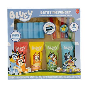 12-Piece Bluey Bath Time Fun Set w/ Paints & Crayons $5