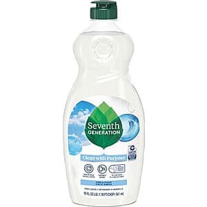 19-Oz Seventh Generation Liquid Dish Soap (Fragrance Free) $2.65 & More