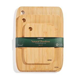 3-Piece Carote Bamboo Cutting Board Set with Handles $10