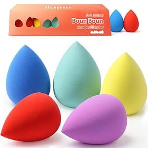 5-pk BEAKEY Makeup Sponge Set (Multi-Color) $2.10 w/ S&S