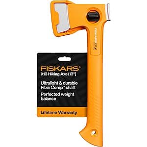 Fiskars X13 Ultralight 13" Camping Hatchet w/ Forged Steel Blade & Sheath $28.35