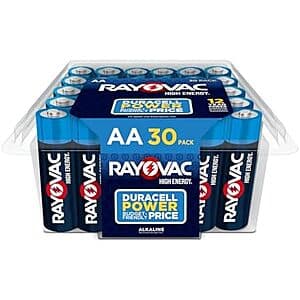 Select Accounts: 30-Count Rayovac AA Alkaline Batteries $8 w/ Subscribe & Save