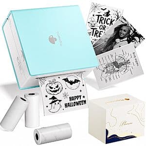 Phomemo M02 Portable Bluetooth Mini Thermal Sticker Printer w/ 3 Paper Rolls (Green) $17 + Free S&H