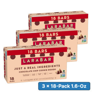 18-Pack 1.6-Oz Larabar Fruit & Nut Bars (Chocolate Chip Cookie Dough) 3 for $28.90 w/ Subscribe & Save + Free Shipping